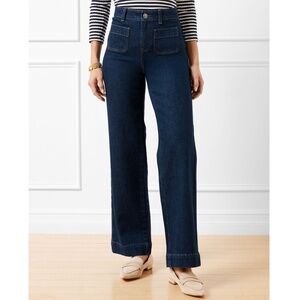 EUC Talbots Patch Pocket Classic Jean Trousers Astoria Wash Size 16 Petite